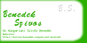 benedek szivos business card